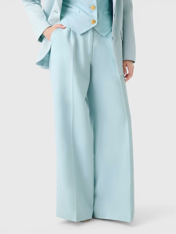 Wide leg linen blend pants - 1