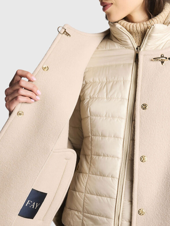 Wool and cashmere coat with padded jacket - 5