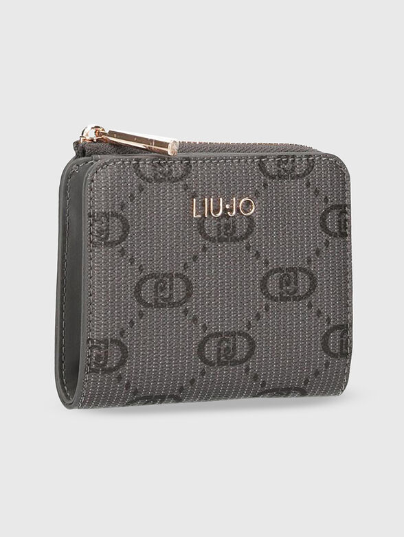 Beige wallet with monogram print - 3