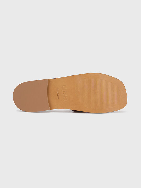 SABA 06 brown leather sandals with logo detail - 5