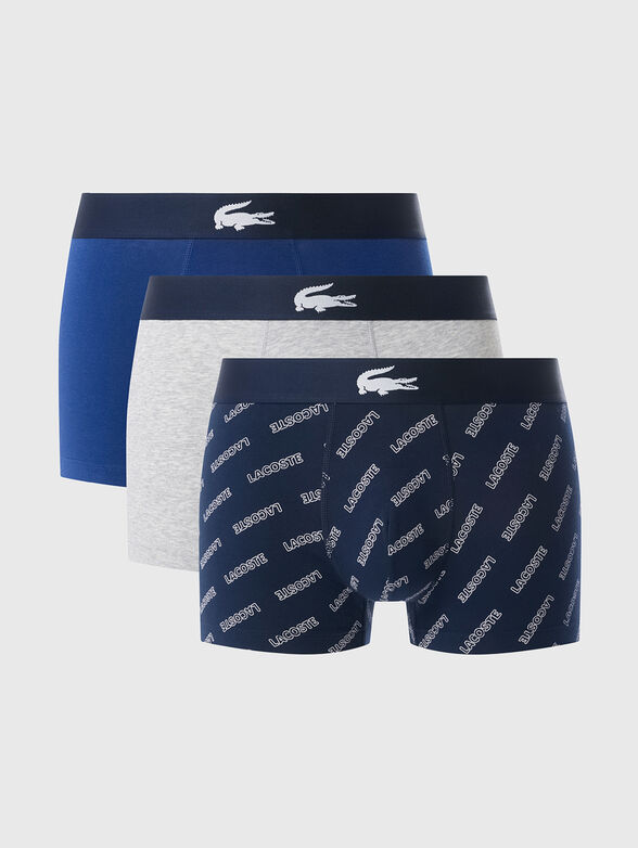 Set of three pairs of boxers with logo print - 0