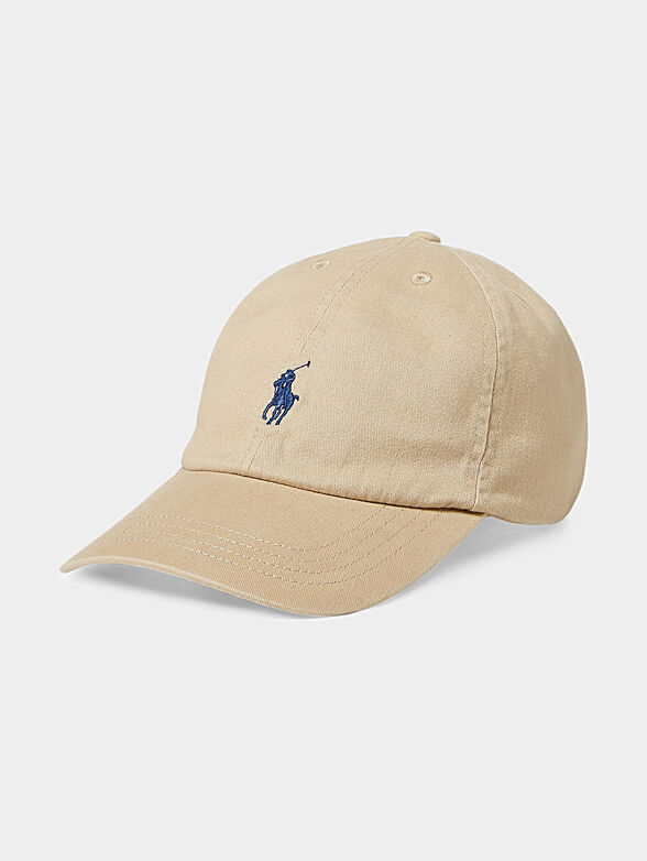 Baseball cap in beige color with logo - 1