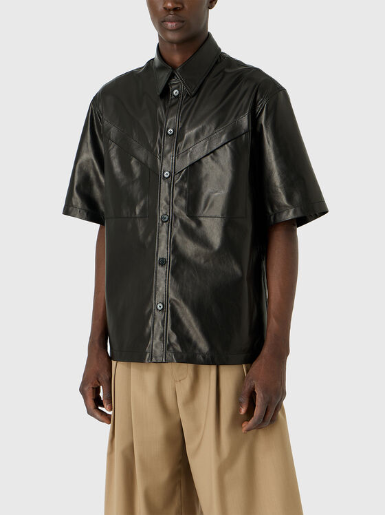 Short sleeve shirt in leather - 1
