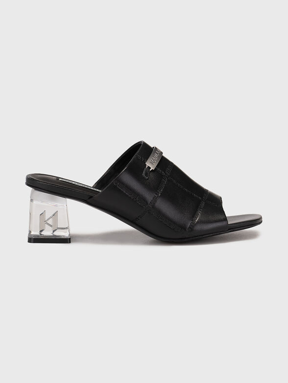 ICE BLOK leather slippers with logo detail - 1