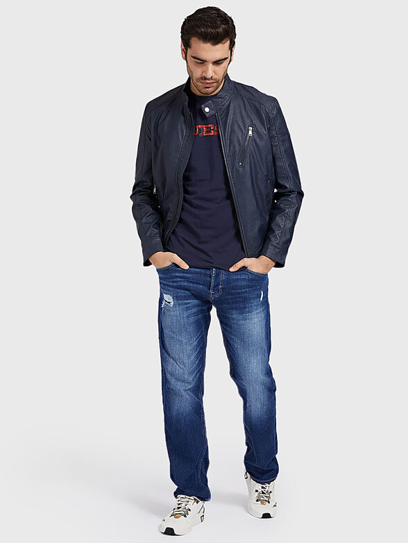 Cotton t-shirt in blue color - 2