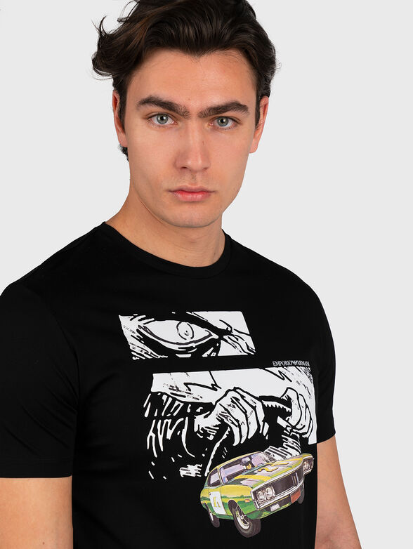Black T-shirt with attractive pprint - 2