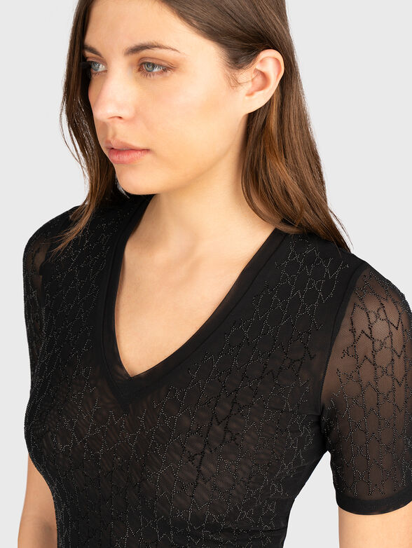 ARIA black blouse with rhinestones  - 4
