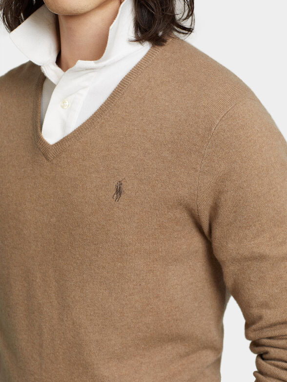 Wool V-neck sweater - 4