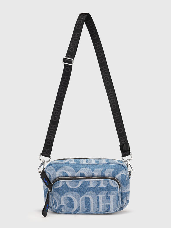 Crossbody bag with logo print in denim - 2