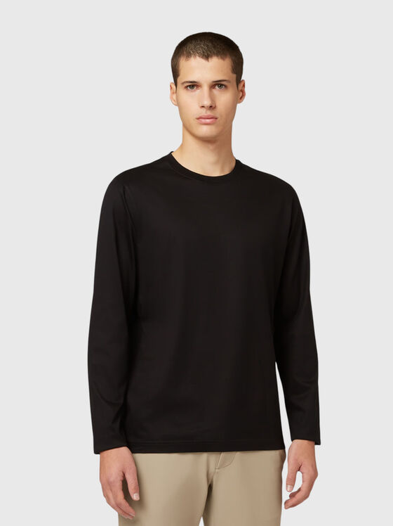 Блуза от памук в черен цвят - 1