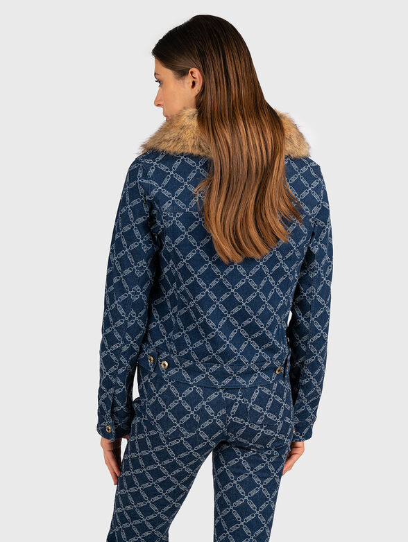Denim jacket with monogram print - 3