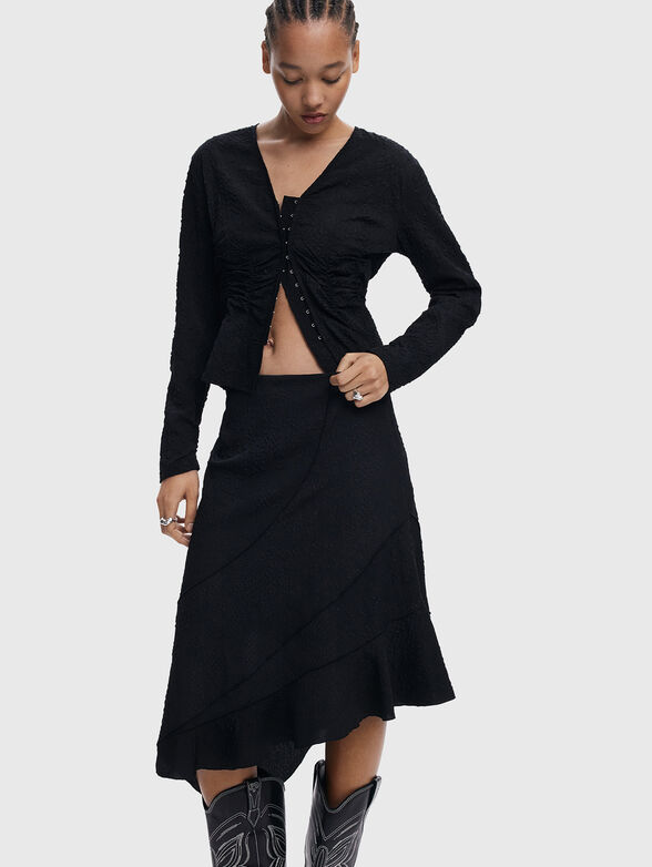 Midi skirt with high waist - 3