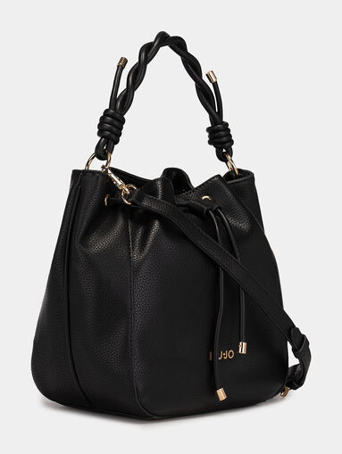 Bucket bag with golden logo accent - 4