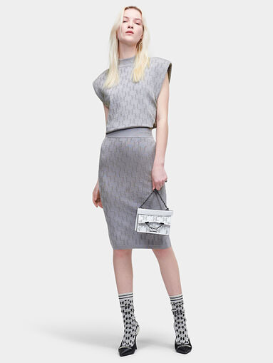 KL MONOGRAM skirt with jacquard logo motifs - 5