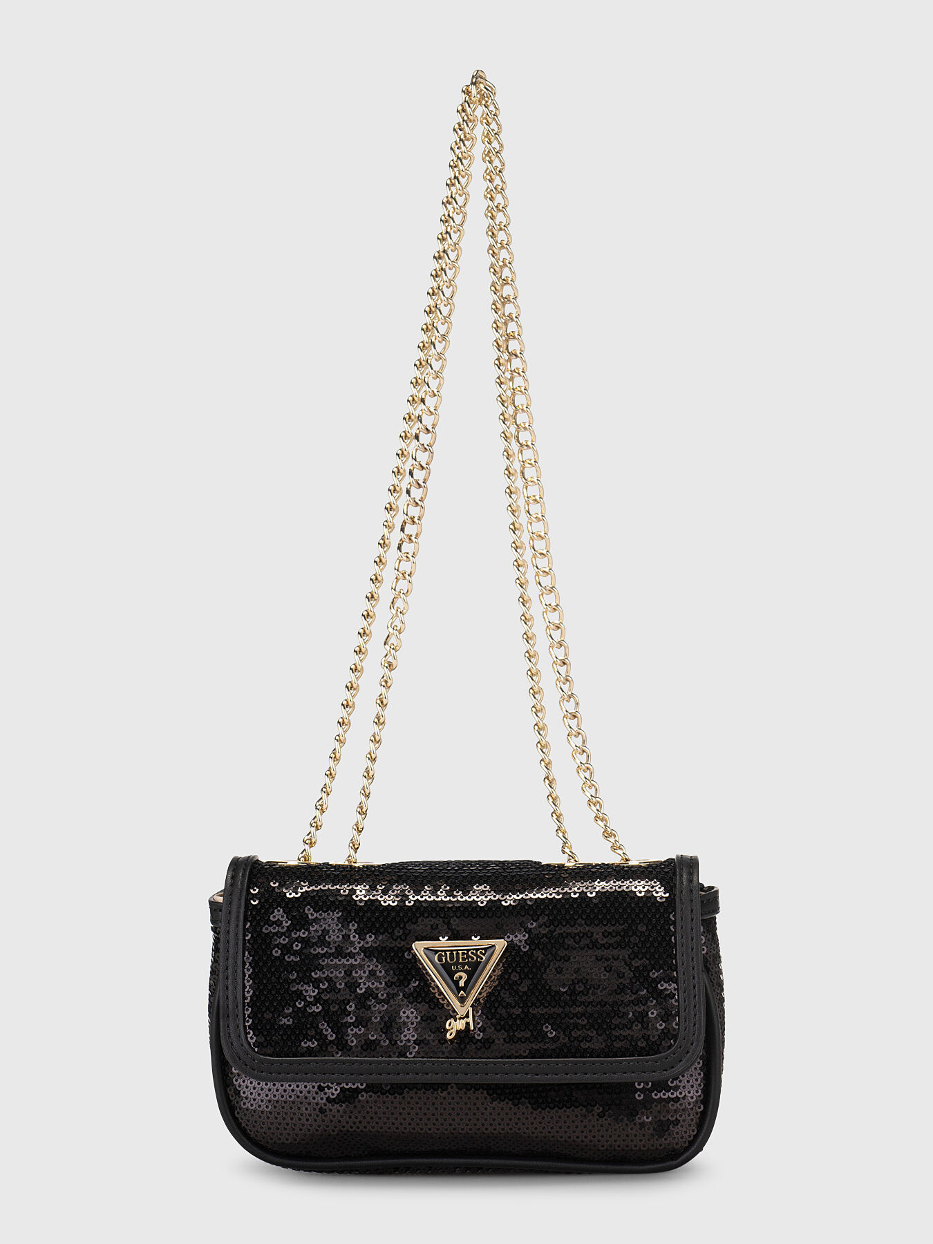 Sequin embellished crossbody bag brand GUESS Globalbrandsstore en