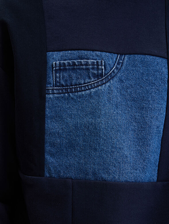 Blue sweatshirt with patchwork effect - 6