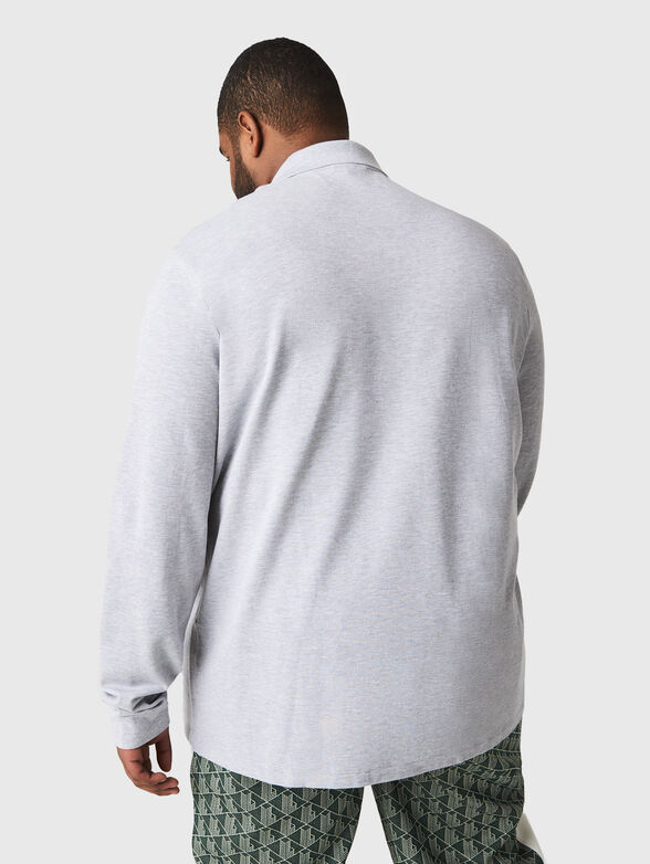 Cotton polo shirt with long sleeves - 5