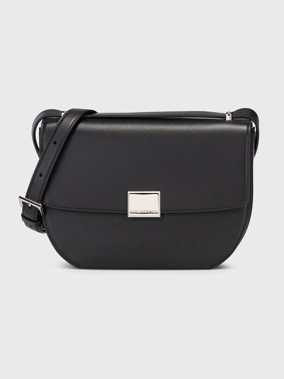 Кросбоди чанта от естествена кожа с лого - 1