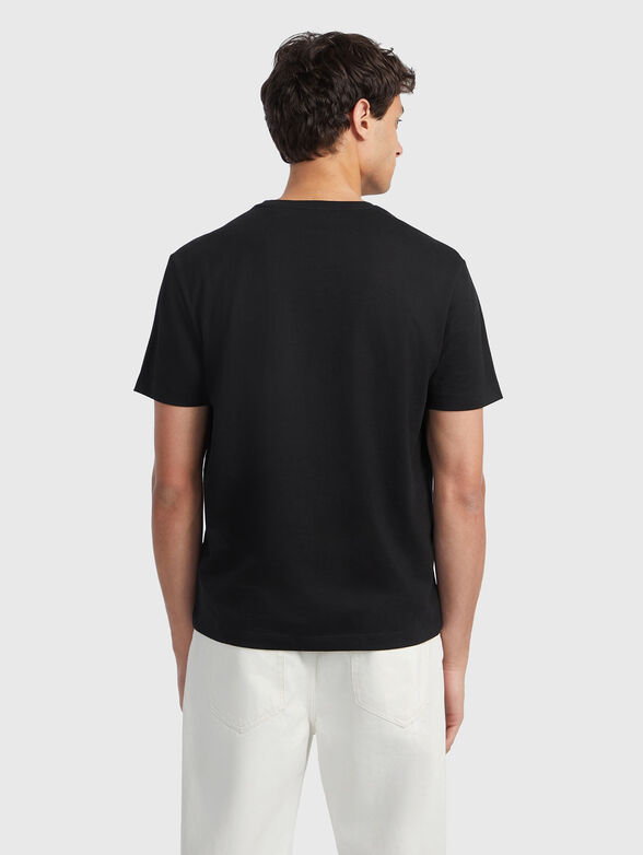 Black T-shirt with contrasting logo print - 3