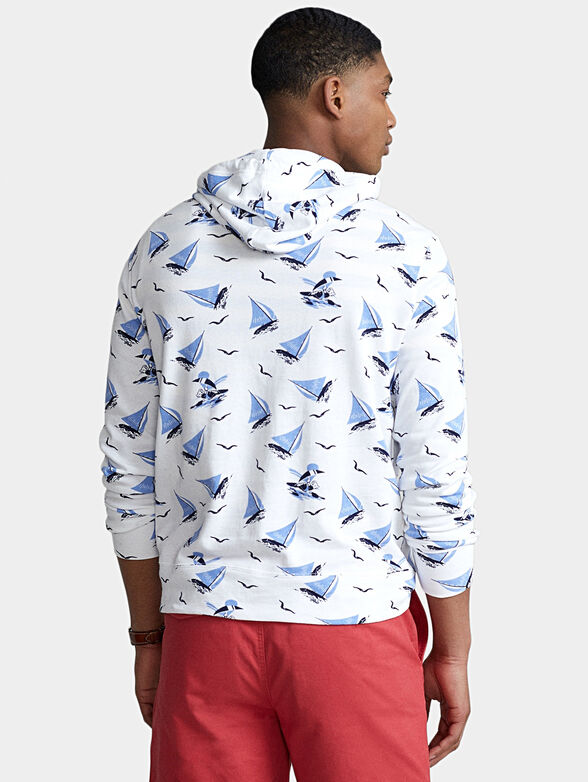 Sweatshirt with hood and sea prints - 2