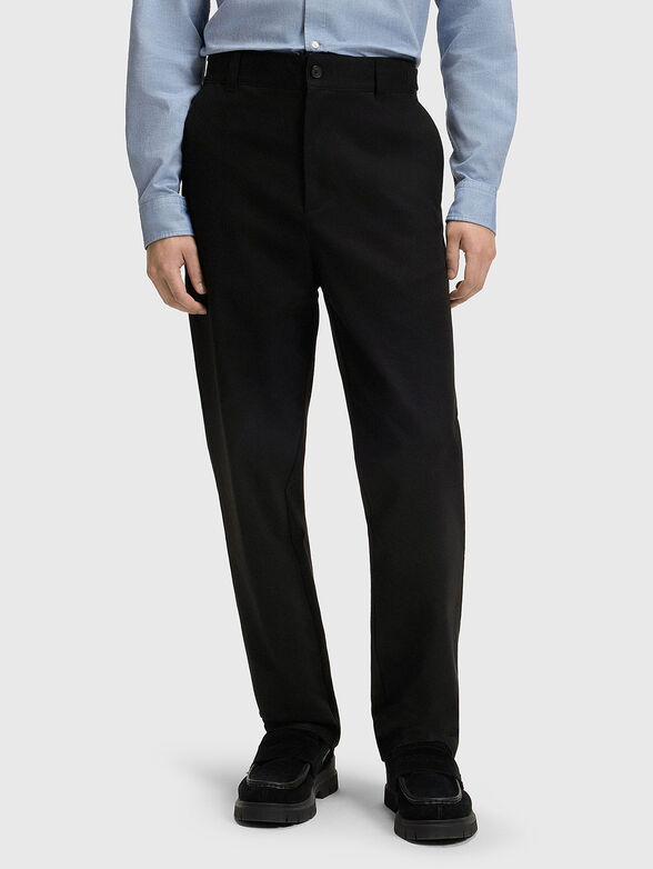 Straight cotton trousers - 1