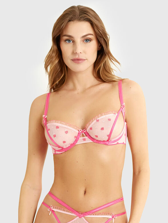 LADY LOVE II balconette bra with floral embroidery - 1