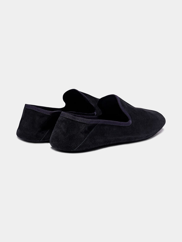 Luxury suede slippers in dark blue - 2