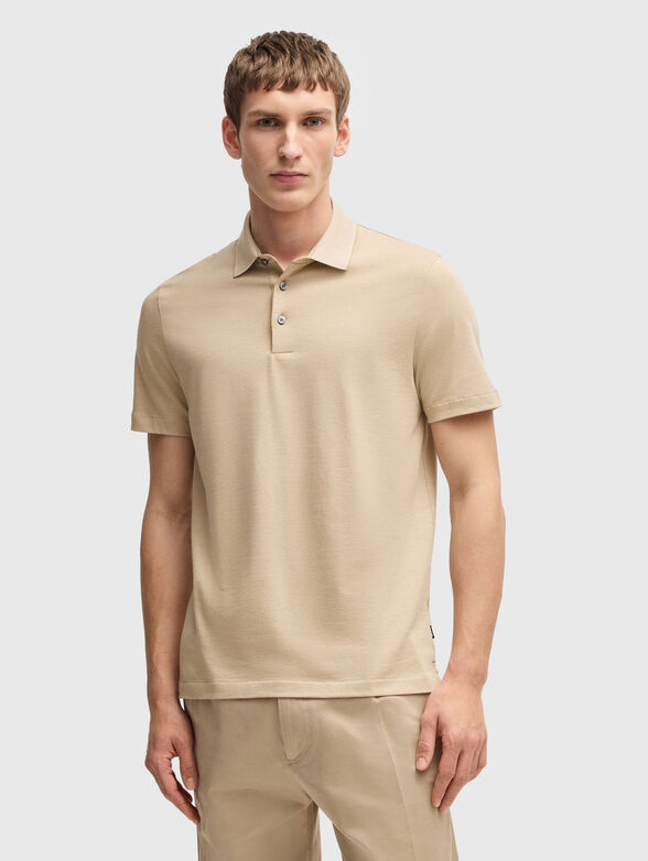Cotton polo shirt with short sleeves - 1