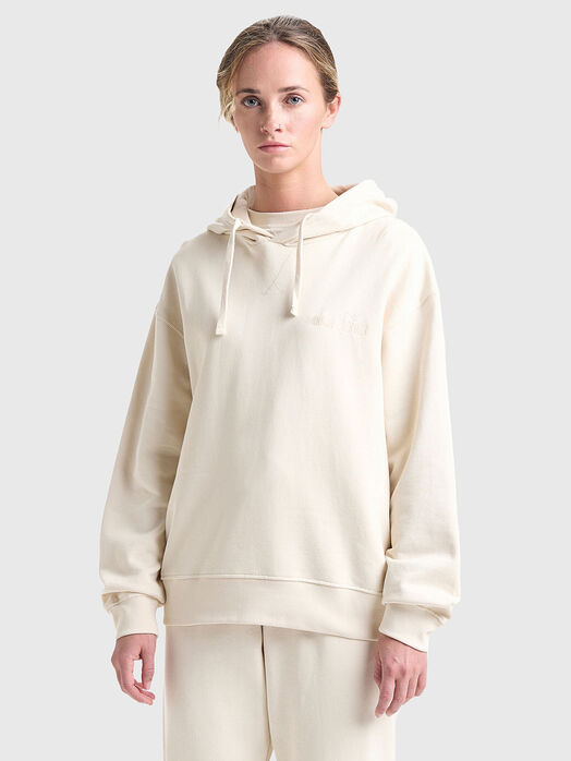 Hooded black sweatshirt with logo detail