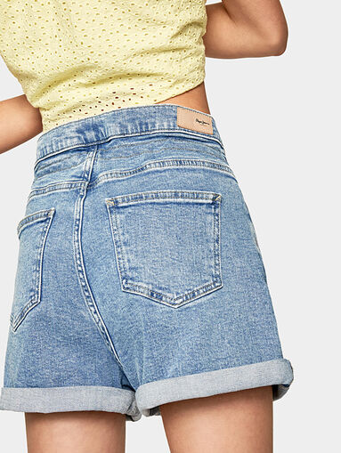 BAZILE High waist denim shorts - 4