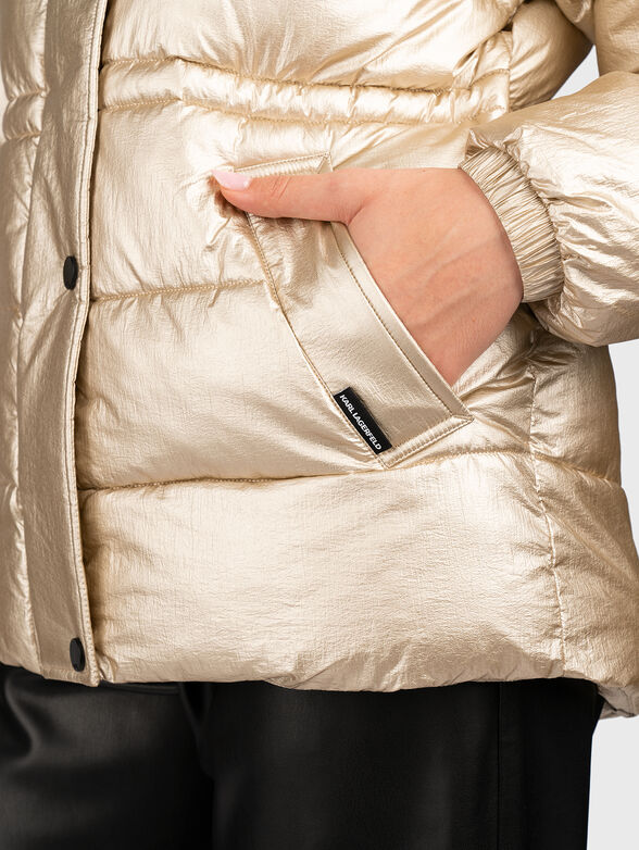 Padded jacket with logo - 4