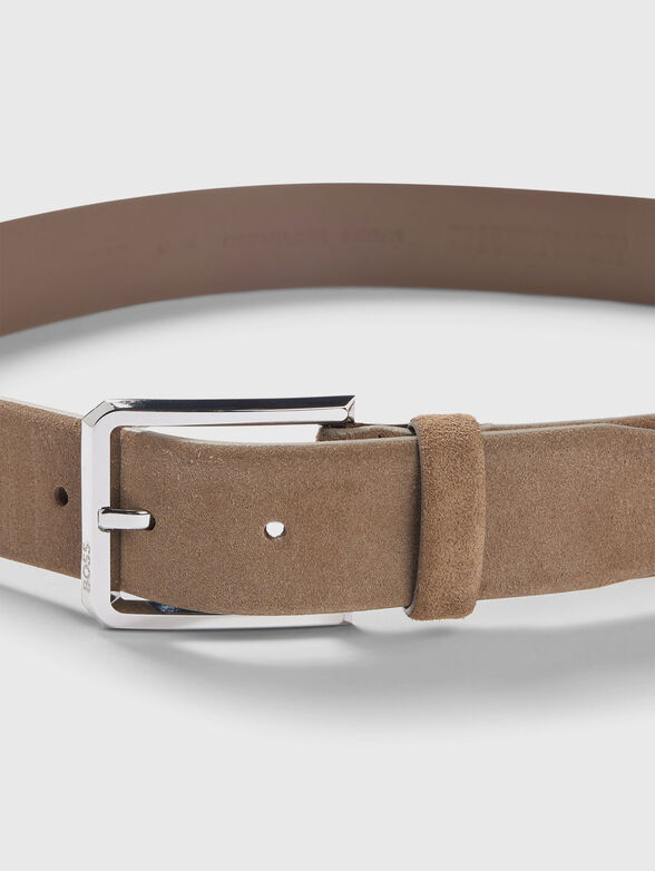 Suede belt with logo - 4