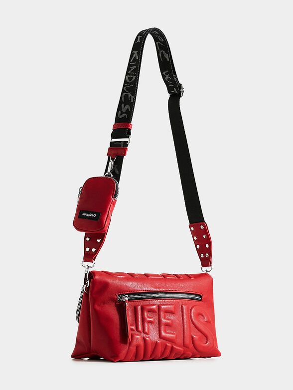 Crossbody bag with embossed message - 4