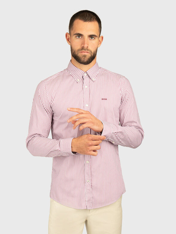 Striped cotton blend long sleeve shirt - 1