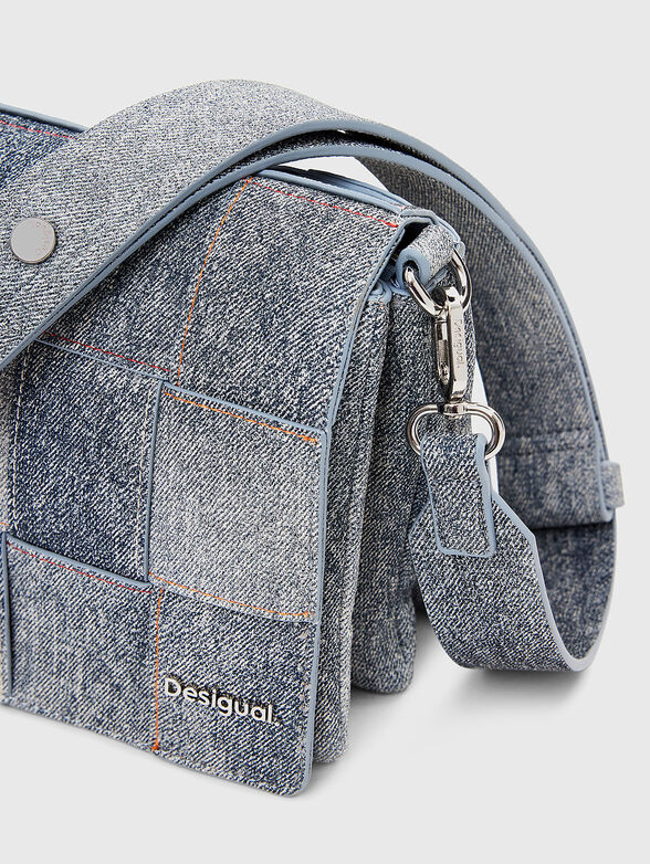 Crossbody bag with woven denim texture - 5