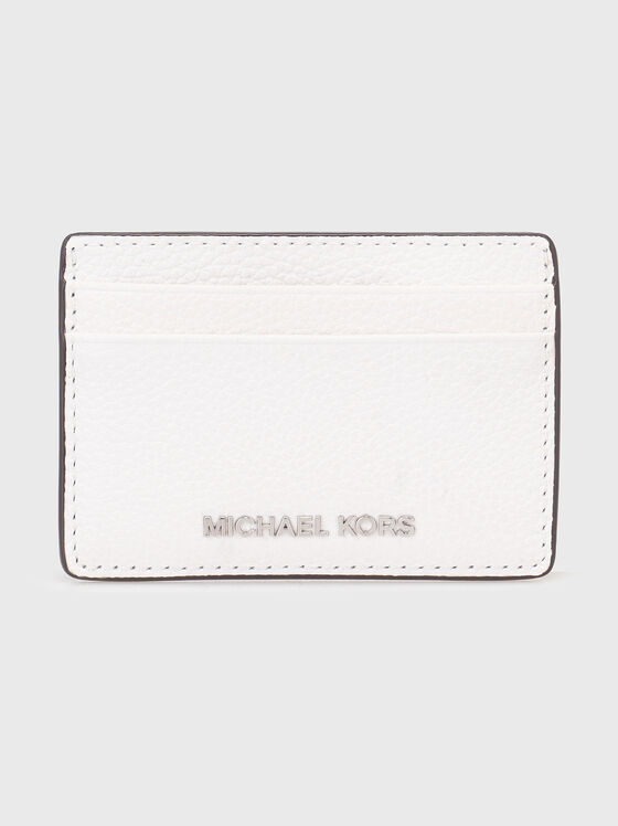 White card holder in leather  - 1