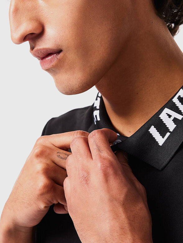 Contrast logo-print polo shirt  - 3
