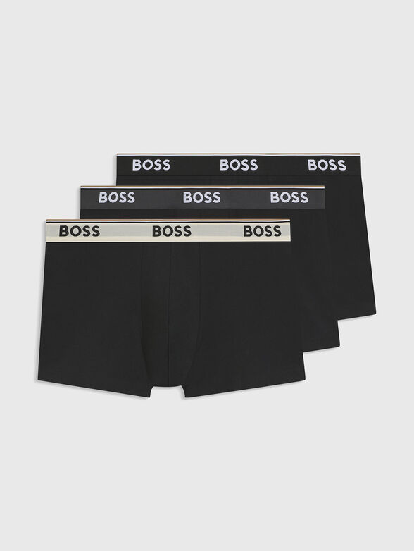 Set of three boxers with logo in cotton - 1