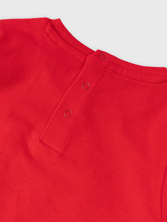 Red blouse with multicolour print - 3