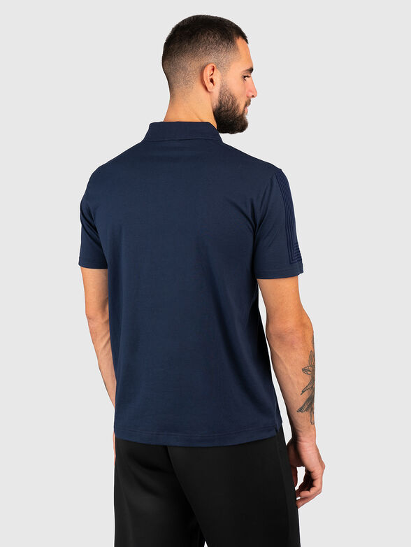 Logo-detail polo shirt in dark blue  - 2