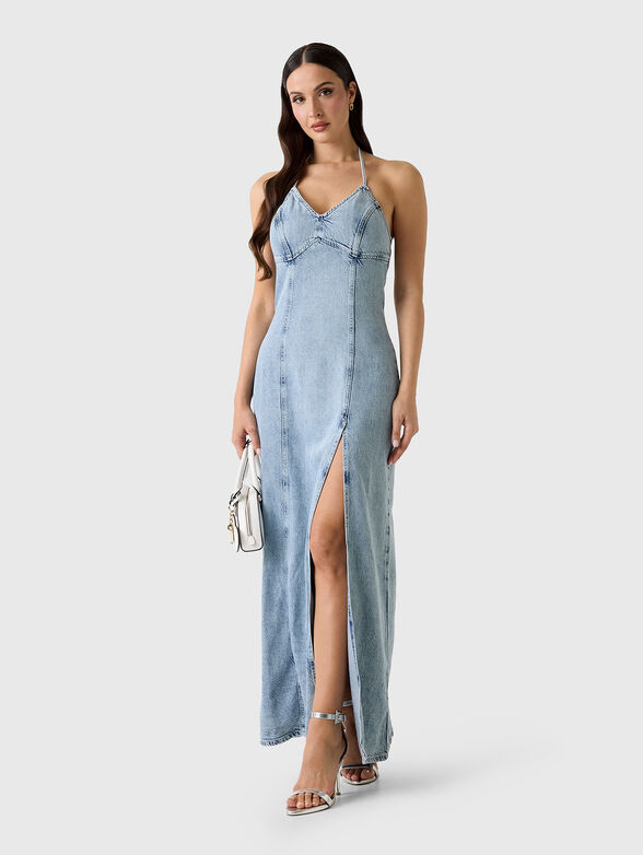 JAMELIA denim maxi dress with open back - 1