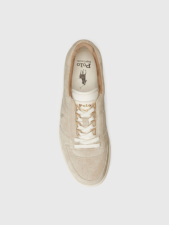 Beige suede sports shoes - 4