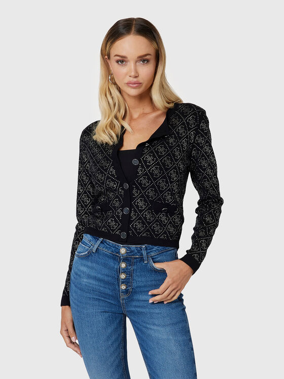 Rhinestones viscose blend cardigan - 1