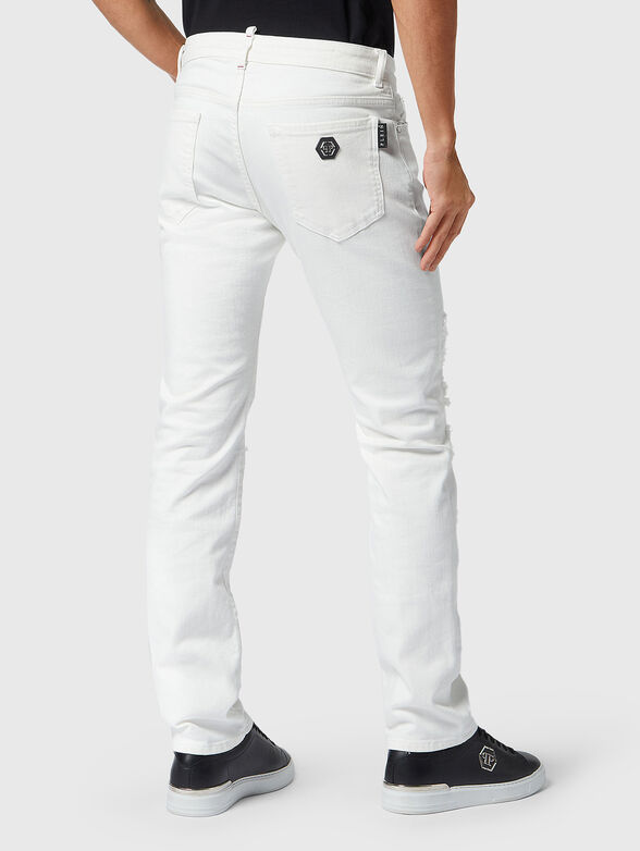 Blue slim jeans with snake accents  - 2