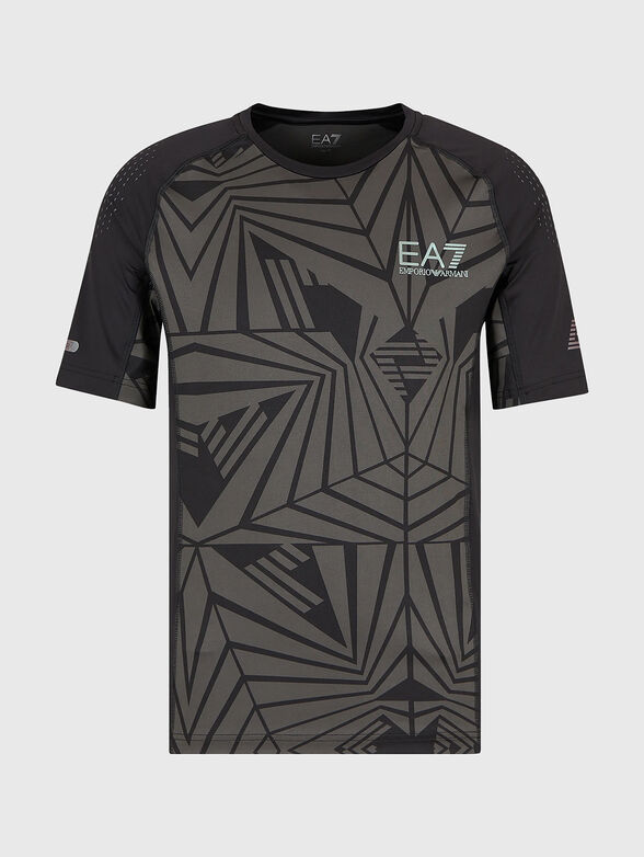 Sports T-shirt with geometric print - 1
