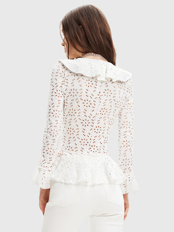 LORNA long sleeve black blouse with art details - 3