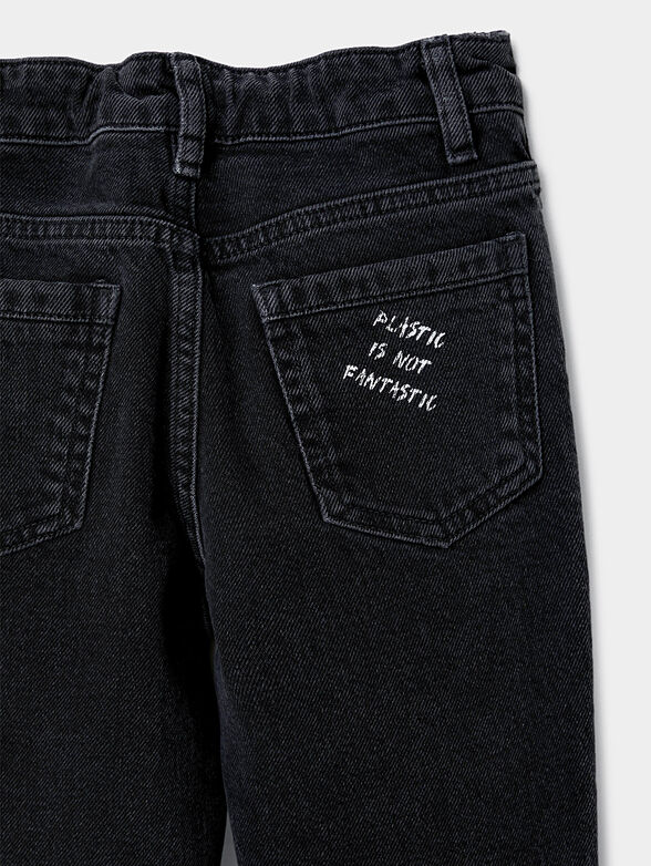 Jeans in black color with inscriptions - 6