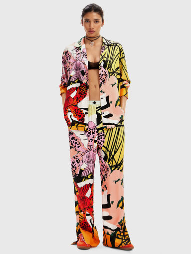 Pants with multicoloured print - 5