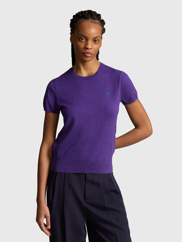 Purple cotton blend pullover - 1