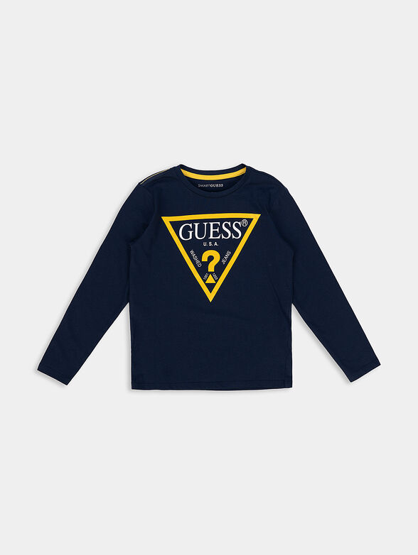 Blouse with long sleeves and triangular logo print - 1